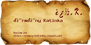 Örmény Katinka névjegykártya